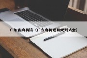 广东省麻将馆（广东麻将通用规则大全）