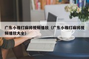广东小雅打麻将视频播放（广东小雅打麻将视频播放大全）